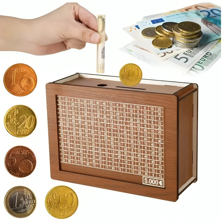 1 + 1 GRATIS HEUTE | WealthBox™ | Spardose aus Holz